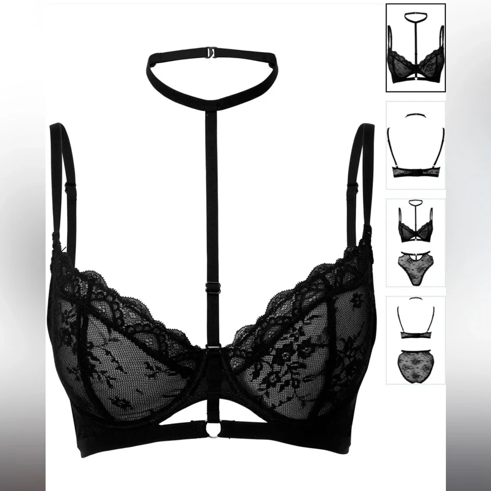 Sheer Evil bra halter choker Killstar XXL NWT gothic vampire - Picture 1 of 3